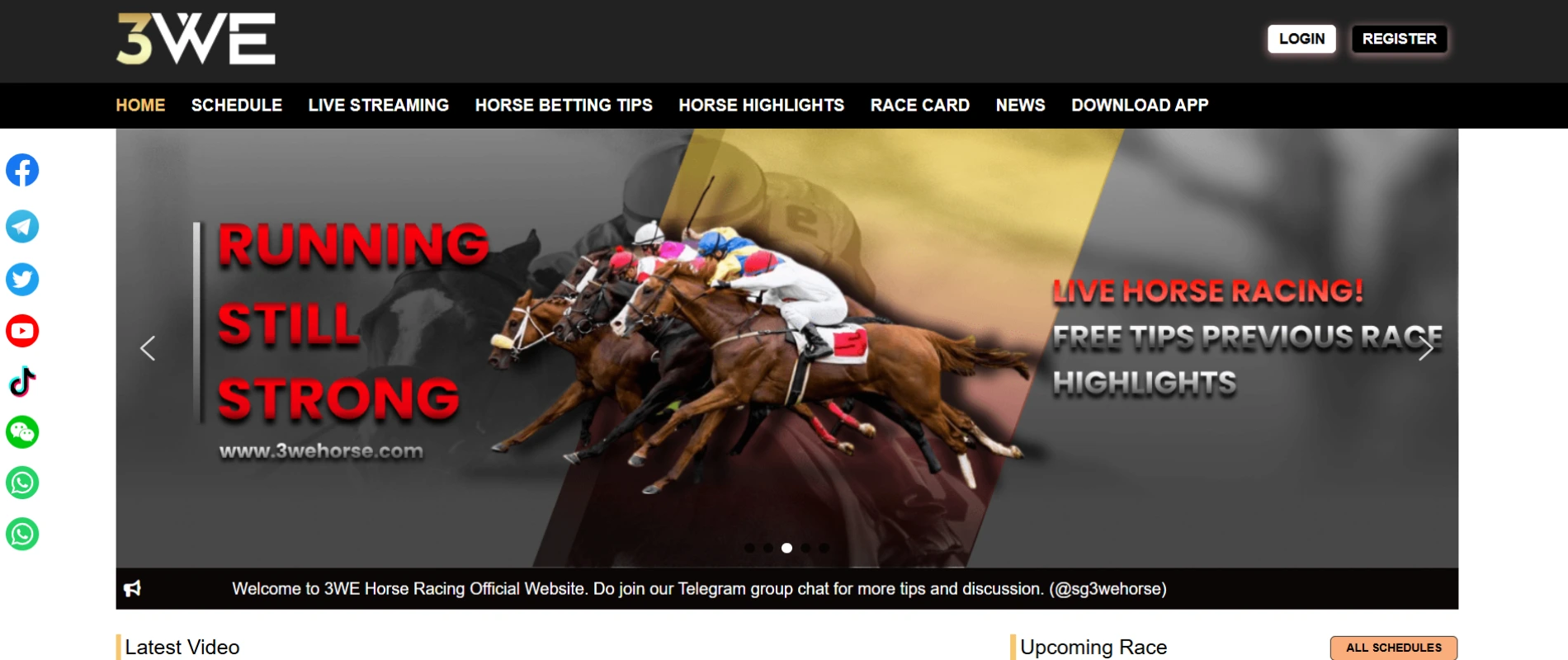 3WE provide live streaming for horse racing betting.